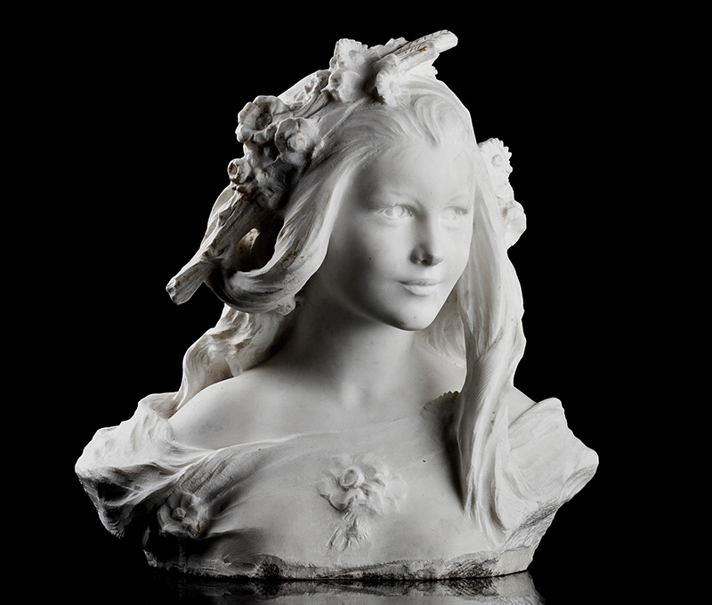 AGATHON LÉONARD (1841- 1923) BUST OF A GIRL, CIRCA 1900